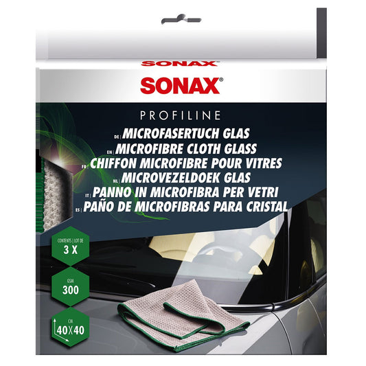 Sonax Microfiber Glass Cloths - 3 Pack